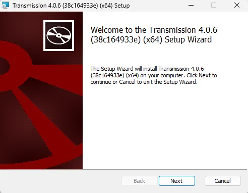 Установка Transmission