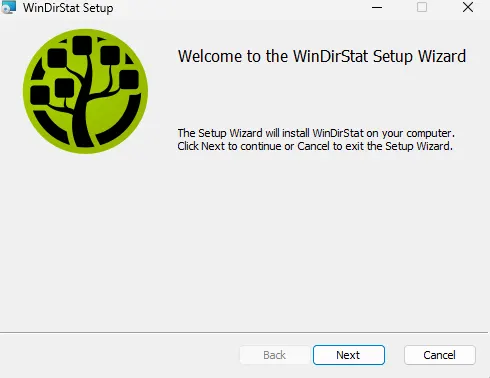 Процесс установки WinDirStat