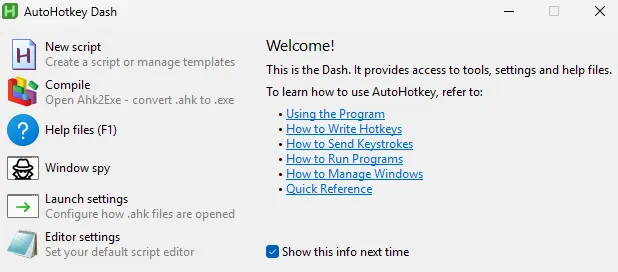 Интерфейс AutoHotkey